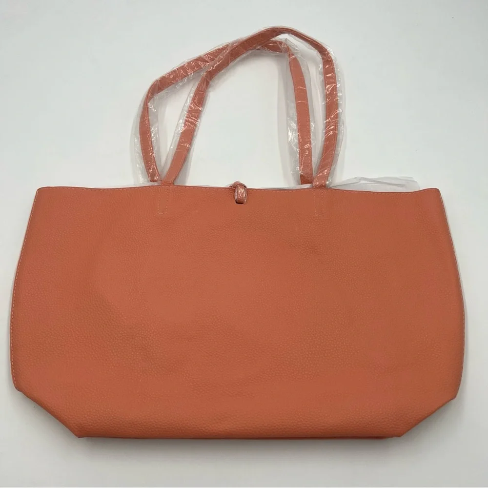 Badgley Mischka Coral Vegan Leather‎ Decorative Chain Tote Bag BMH-015 NEW